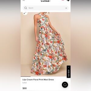 Lilja Cream Floral Print Maxi Dress